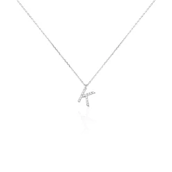 Collier Oran Or Blanc Diamant
