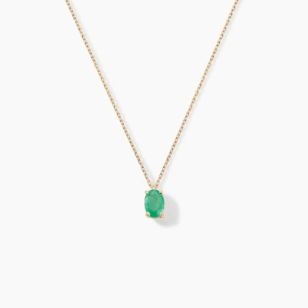 Collier Ovale Or Jaune Emeraude