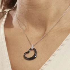 Collier Pam Argent Blanc Céramique Et Oxyde De Zirconium