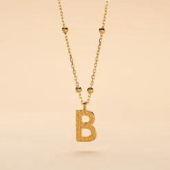 Collier Plaqué Or Jaune Lettra