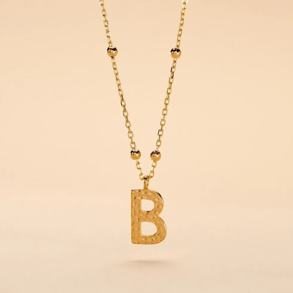 Collier Plaqué Or Jaune Lettra