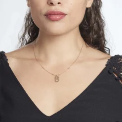 Collier Plaqué Or Jaune Lettra