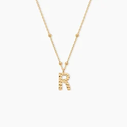 Collier Plaqué Or Jaune Lettra