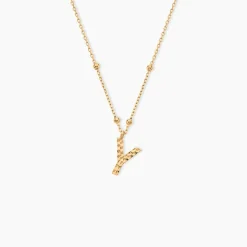 Collier Plaqué Or Jaune Lettra