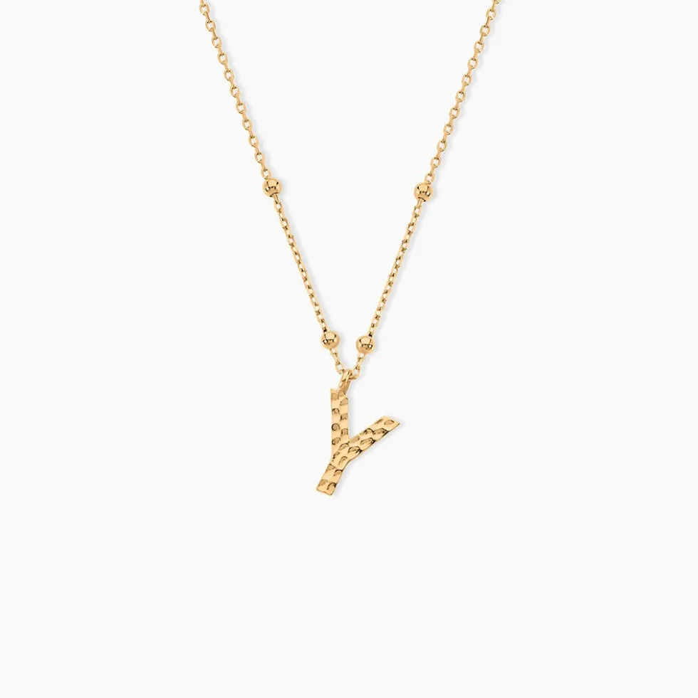 Collier Plaqué Or Jaune Lettra