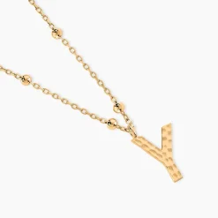 Collier Plaqué Or Jaune Lettra