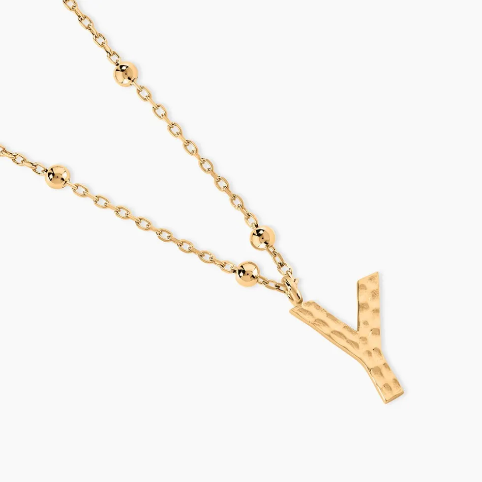 Collier Plaqué Or Jaune Lettra