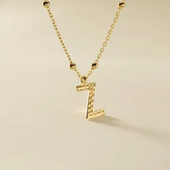 Collier Plaqué Or Jaune Lettra