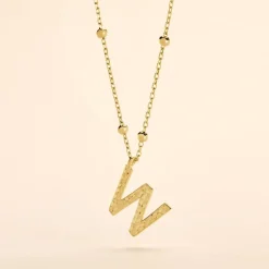 Collier Plaqué Or Jaune Lettra