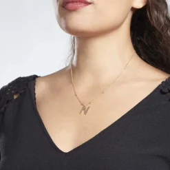 Collier Plaqué Or Jaune Lettra