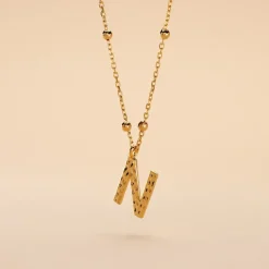 Collier Plaqué Or Jaune Lettra