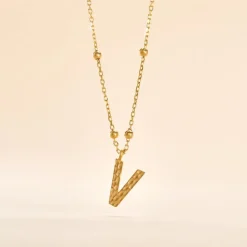 Collier Plaqué Or Jaune Lettra