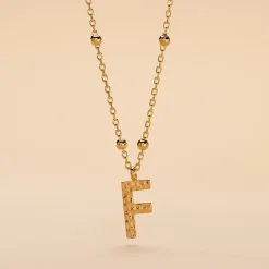 Collier Plaqué Or Jaune Lettra