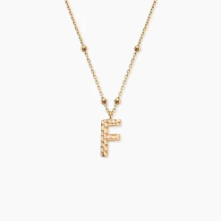 Collier Plaqué Or Jaune Lettra