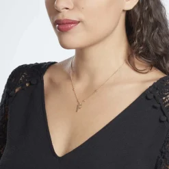Collier Plaqué Or Jaune Lettra