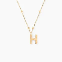 Collier Plaqué Or Jaune Lettra