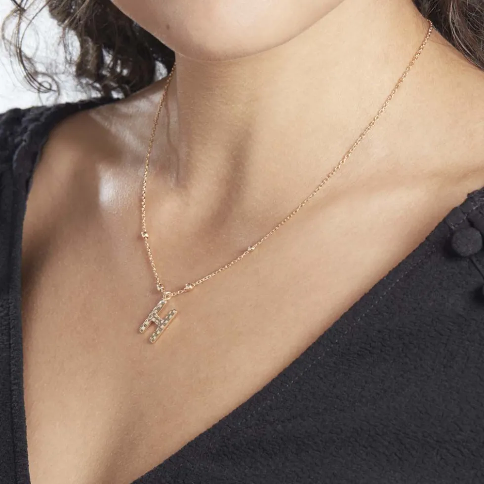 Collier Plaqué Or Jaune Lettra