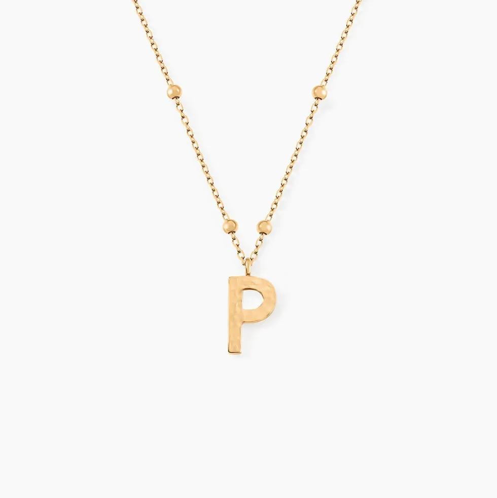 Collier Plaqué Or Jaune Lettra