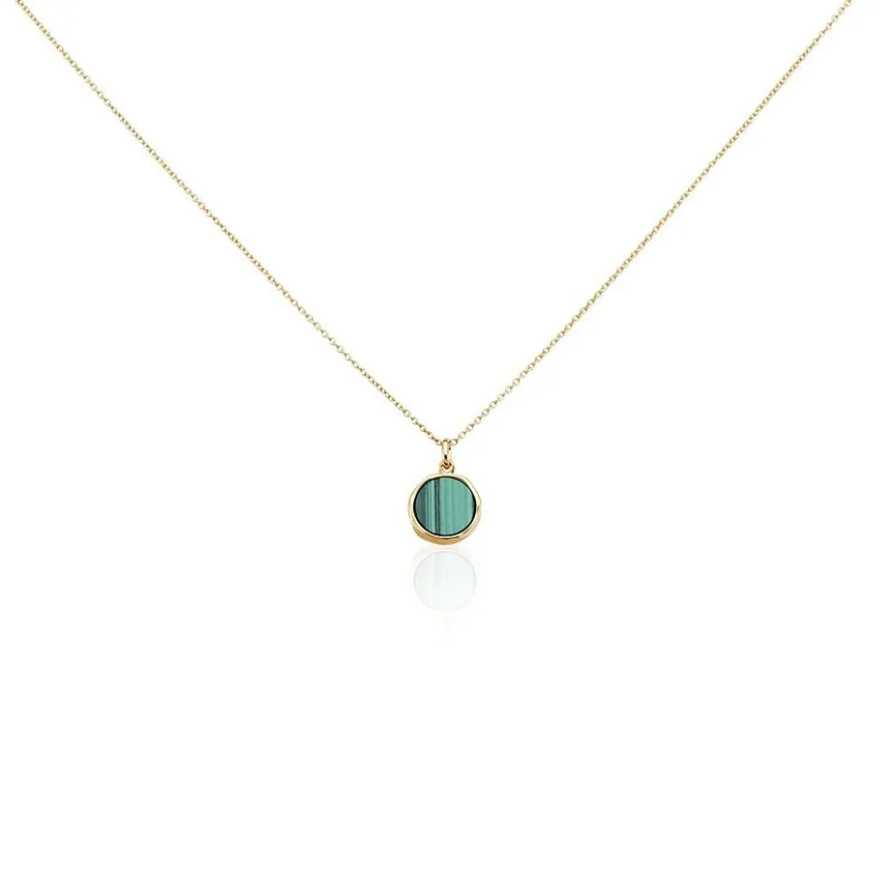Collier Plaqué Or Neassa Malachite
