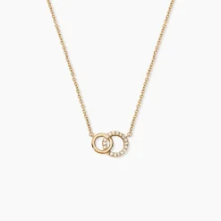 Collier Poeae Plaqué Or Jaune Oxyde De Zirconium