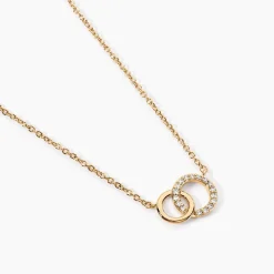 Collier Poeae Plaqué Or Jaune Oxyde De Zirconium