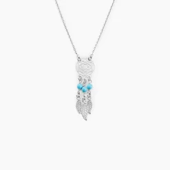 Collier Poehei Argent Blanc Cristaux De Swarovski