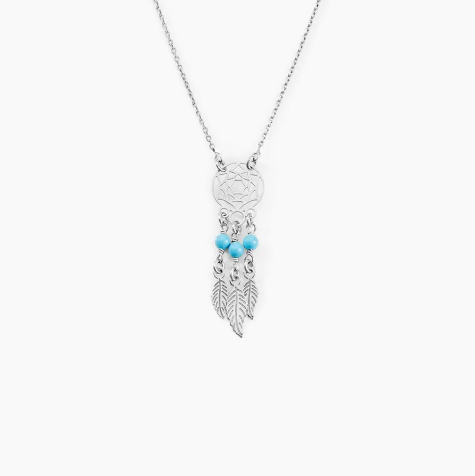 Collier Poehei Argent Blanc Cristaux De Swarovski
