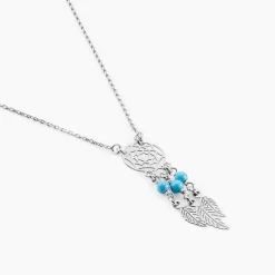 Collier Poehei Argent Blanc Cristaux De Swarovski