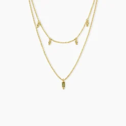 Collier Poem Argent Jaune Péridot