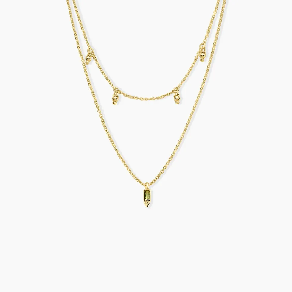 Collier Poem Argent Jaune Péridot