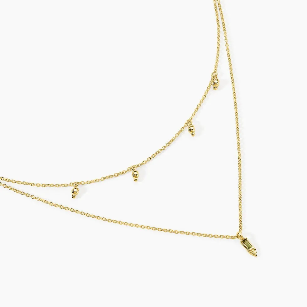 Collier Poem Argent Jaune Péridot