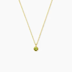 Collier Poem Argent Jaune Péridot