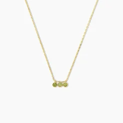 Collier Poem Argent Jaune Péridot