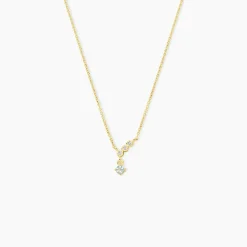 Collier Poem Argent Jaune Topaze Oxyde De Zirconium
