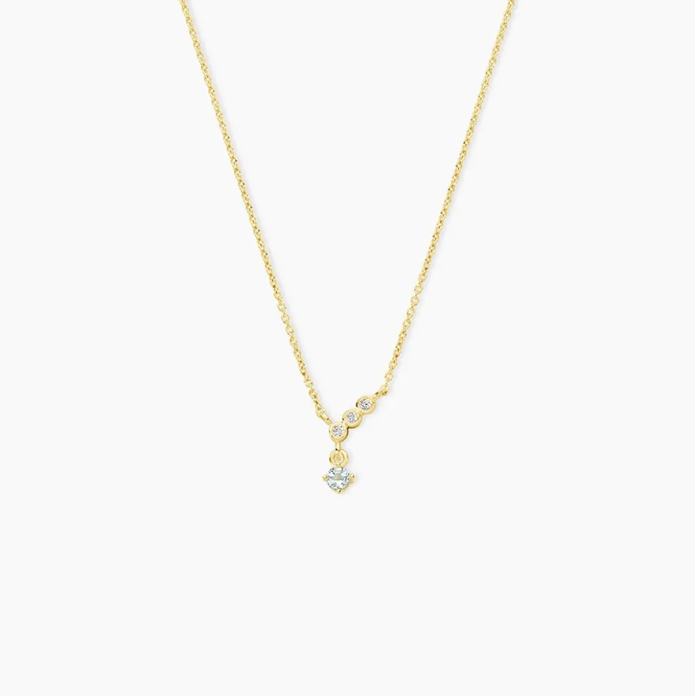 Collier Poem Argent Jaune Topaze Oxyde De Zirconium