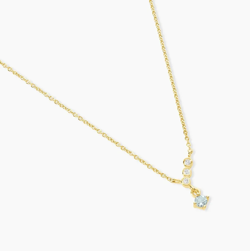 Collier Poem Argent Jaune Topaze Oxyde De Zirconium