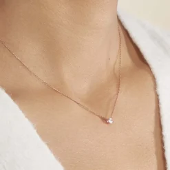 Collier Ponama Or Rose Oxyde De Zirconium