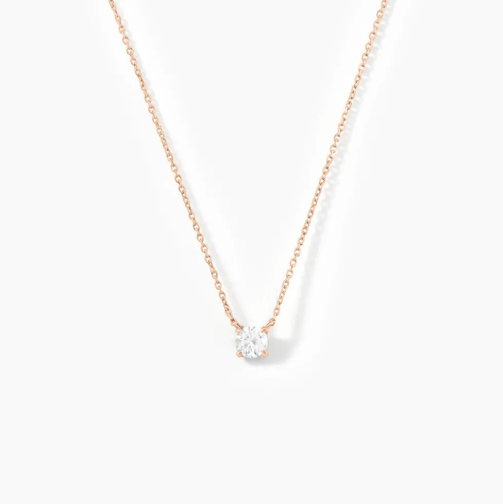 Collier Ponama Or Rose Oxyde De Zirconium