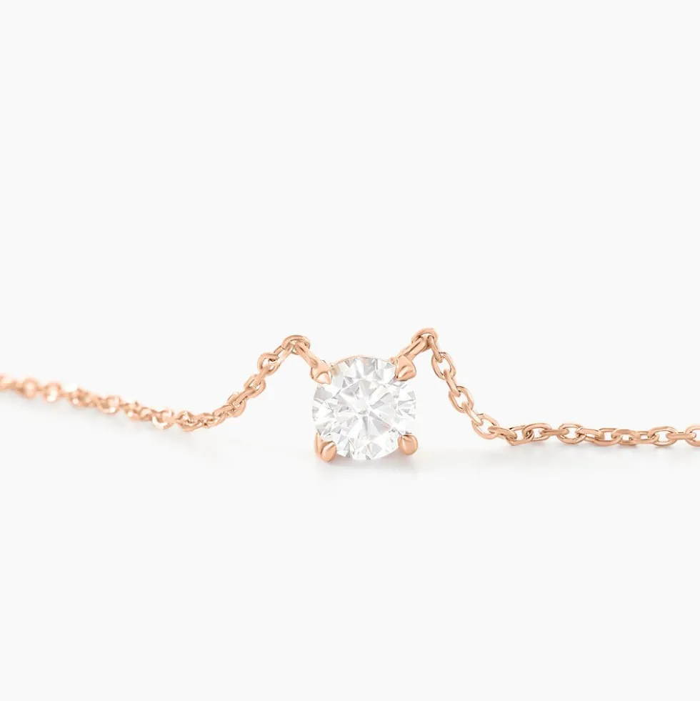 Collier Ponama Or Rose Oxyde De Zirconium
