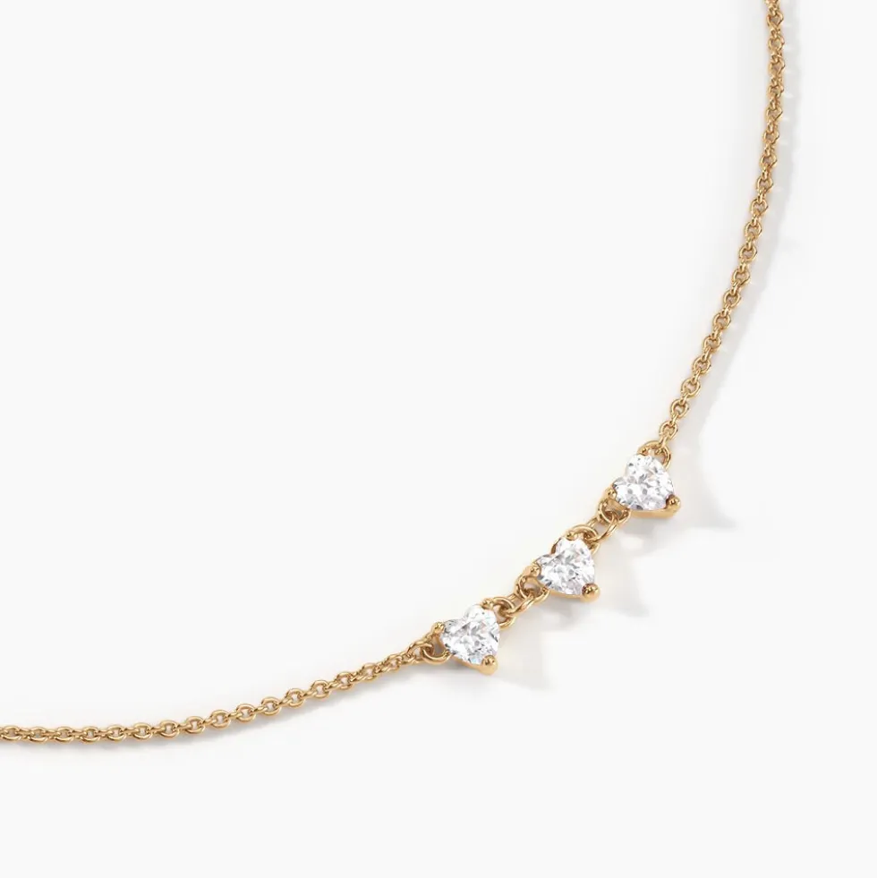 Collier Poésie Rosée Plaque Or Jaune Oxyde De Zirconium