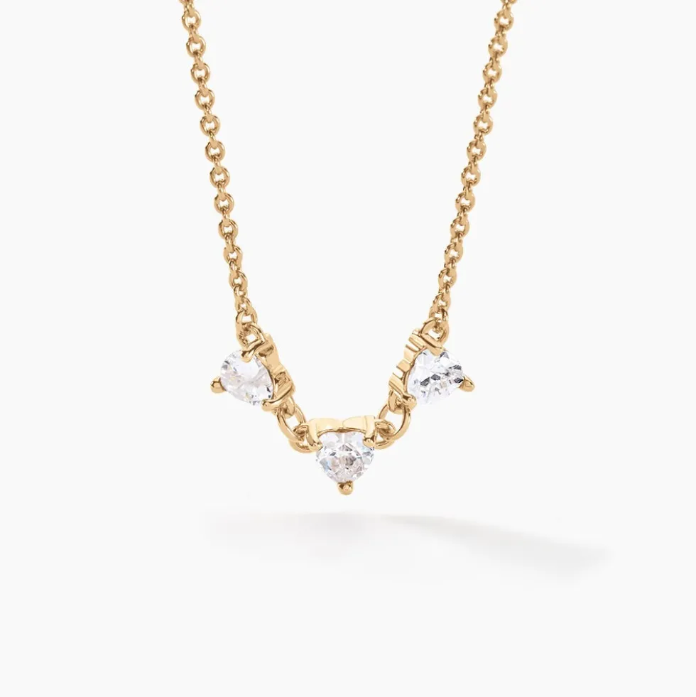Collier Poésie Rosée Plaque Or Jaune Oxyde De Zirconium