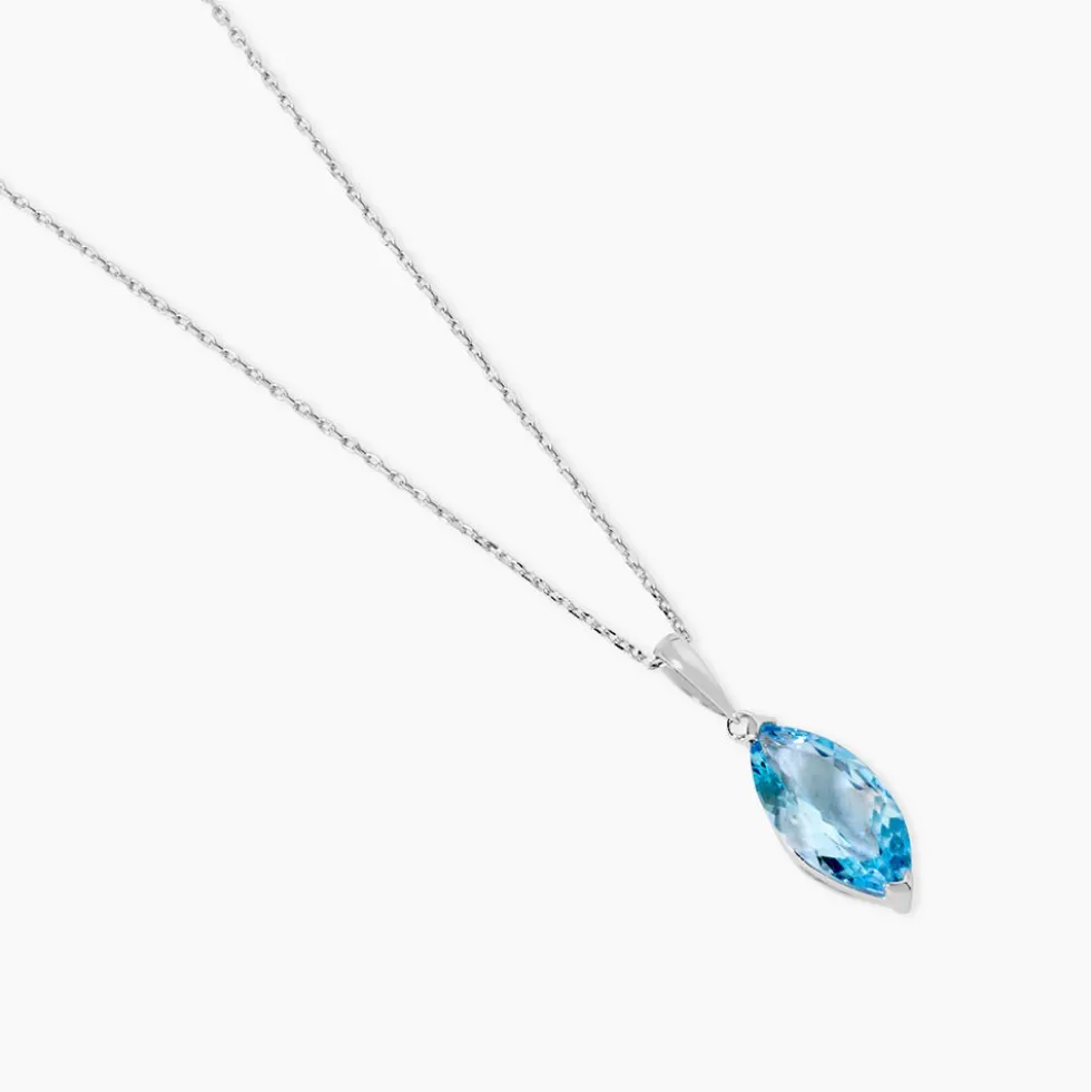 Collier Raquel Or Blanc Topaze