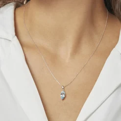 Collier Raquel Or Blanc Topaze