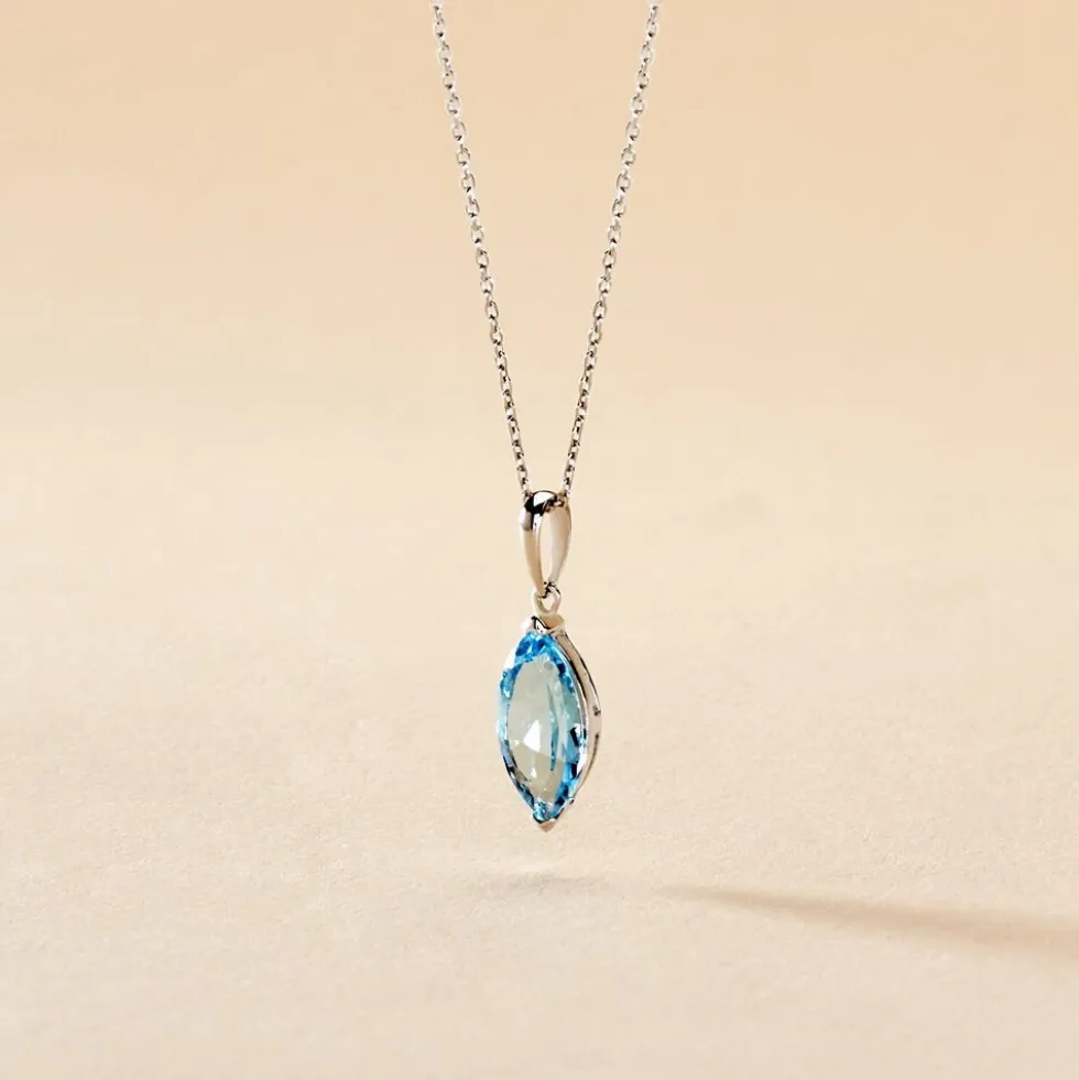 Collier Raquel Or Blanc Topaze