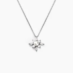 Collier Rhoda Argent Blanc Perle De Culture Oxyde De Zirconium