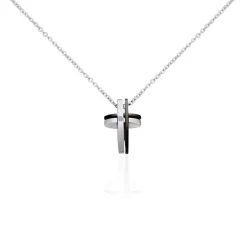 Collier Ruya Acier Bicolore Oxyde De Zirconium