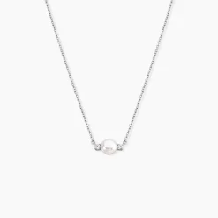 Collier Sari Argent Blanc Perle De Culture Oxyde De Zirconium