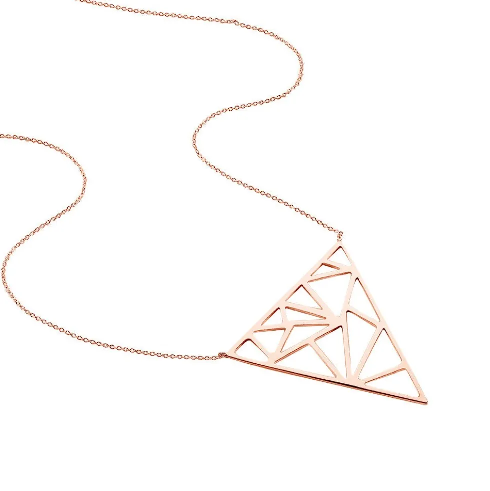 Collier Sautoir Rosario Acier Rose