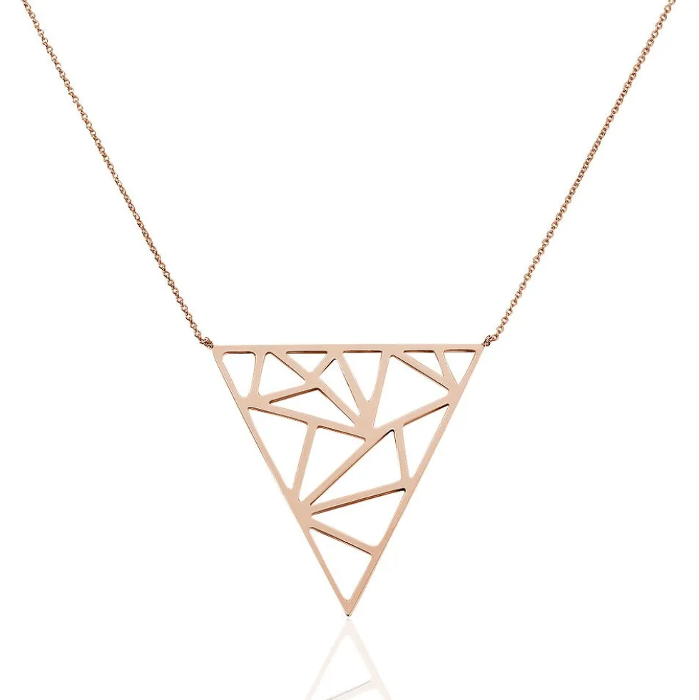 Collier Sautoir Rosario Acier Rose
