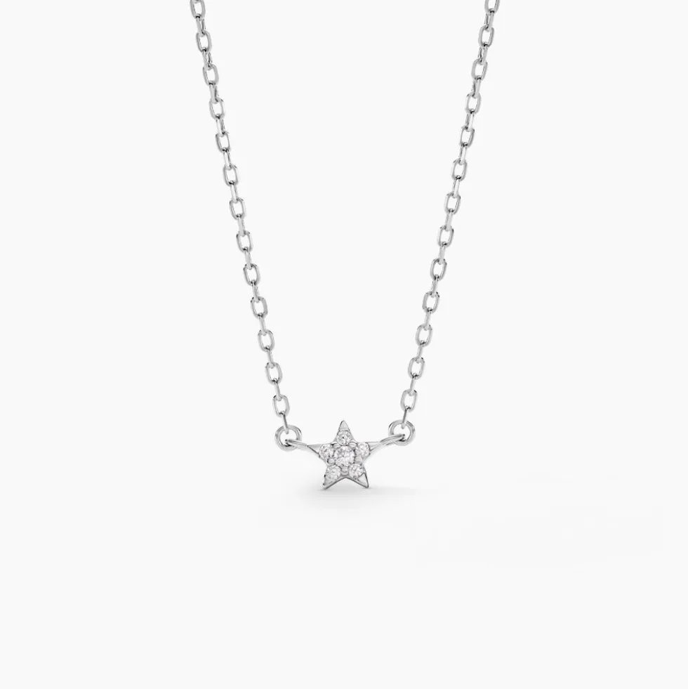 Collier Saya Argent Blanc Oxyde De Zirconium